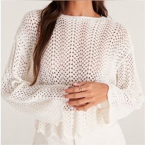 Z Supply Donovan Crochet Cropped Sweater